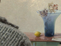 Theo Zwinderman kiest zijn favoriete 'pol'. verder beelden van een aangenaam rustige middag in museum De Buitenplaats, maar vooral de schilderijen van Rein Pol.