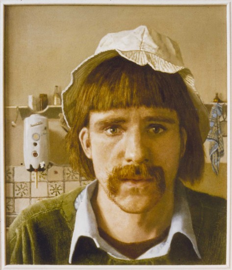 Self-portrait in kitchen 1979