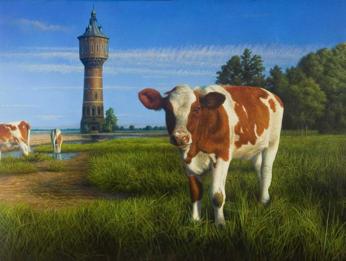 All along the water tower
