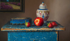 Stilleven met nectarine
