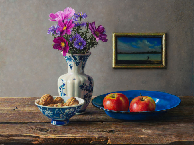Still life with wildflower bouquet